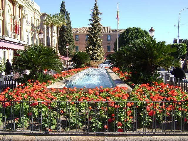 Plaza de las Flores en el centro de Murcia con terrazas